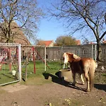 Gypsy Caravan In Weideblick With Farm Animals Casa de Férias