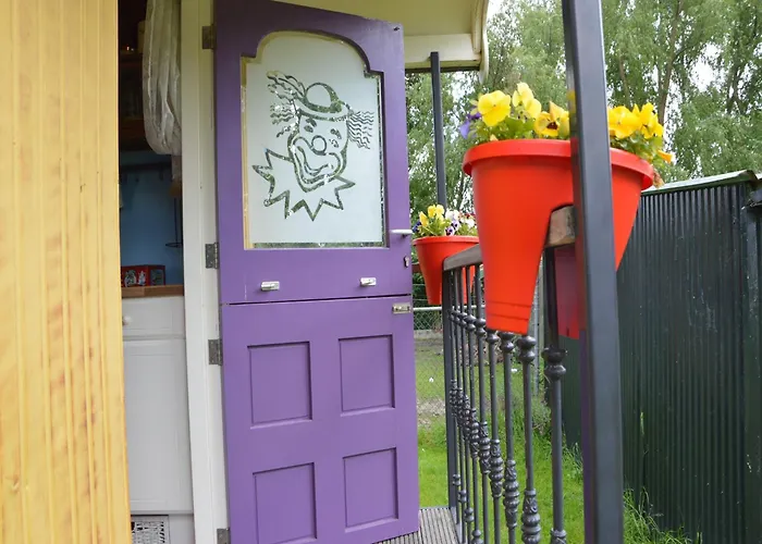 Gypsy Caravan In Weideblick With Farm Animals * Berg-op-Zoom